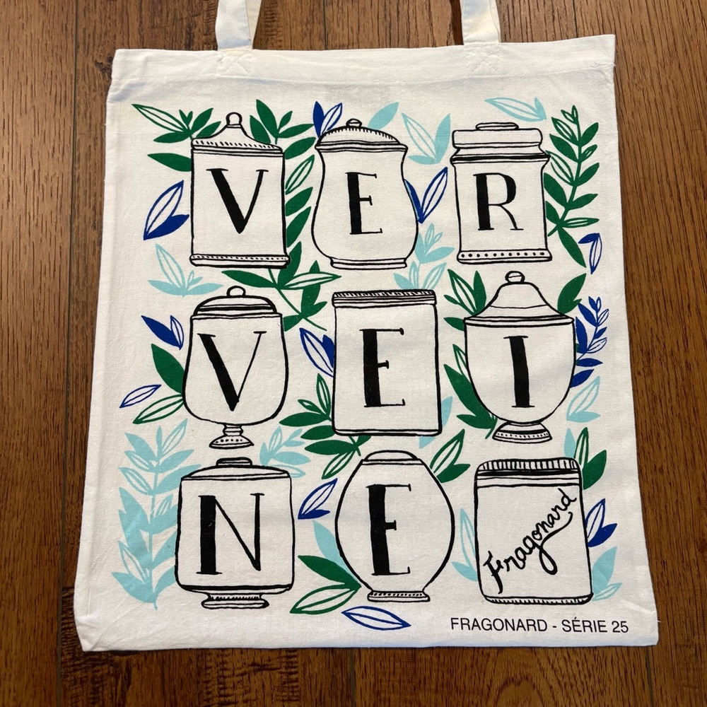 Vintage Fragonard Parfumeur VERVEINE French Canvas Tote